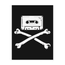 Tape & Crossbones Music Pirate Piracy Home Taping postcards