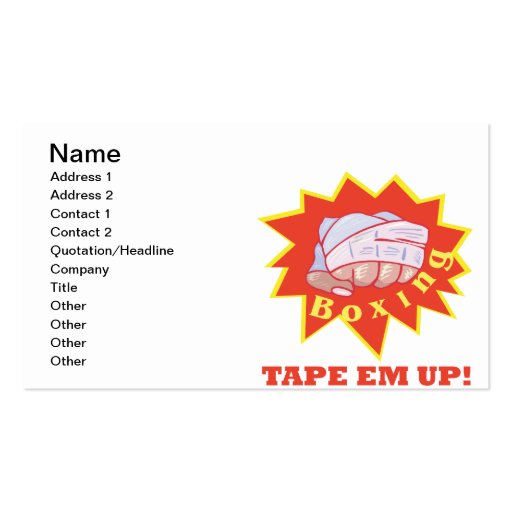 Tape Em Up Business Card Templates