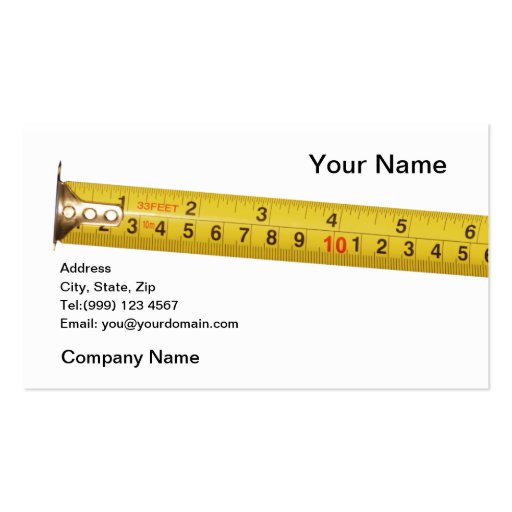 tape Measure Business Card (front side)