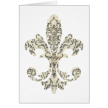 Tapestry Fleur de lis 3 Card