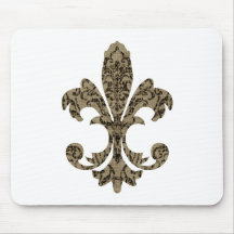 Tapestry Fleur de lis 4 Mouse Pad