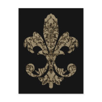 Tapestry Fleur de lis 4 postcards by Fleurishes Tapestry Fleur de lis 4 postcards