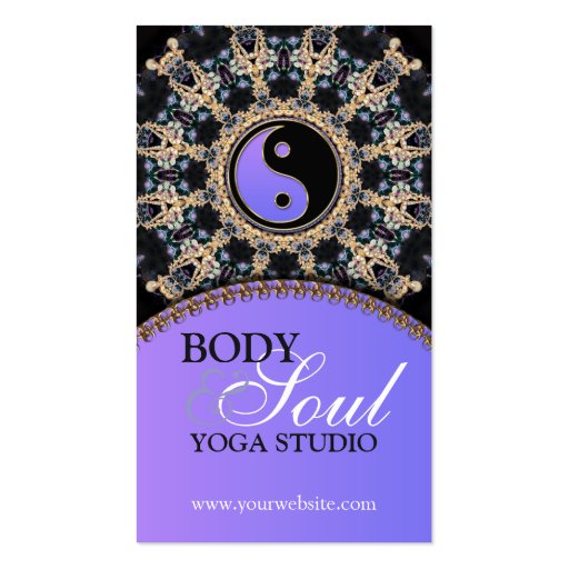 Tapestry Gems New Age Yoga Business Cards (front side)