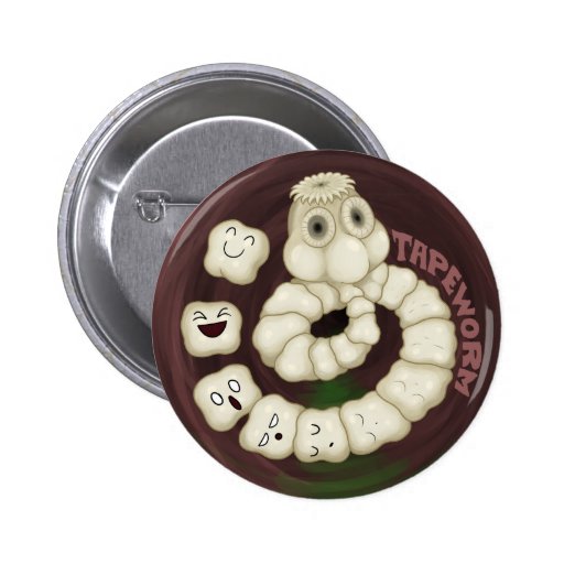 Tapeworm Button by bogleech.com