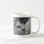 Tara - Black and White Cat Art Coffee Mugs