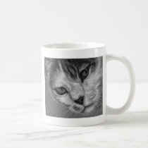 Tara - Black and White Cat Art mugs