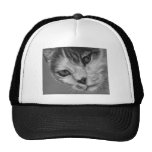 Tara - Black and White Cat Art Mesh Hat