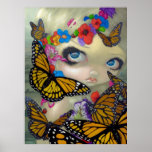 Tara fairy ART PRINT butterfly fairy big eyes art posters