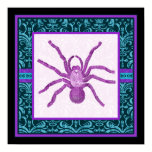 Tarantula - Elegant Teal & Fuschia Damask Border posters