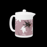 tarantula on purple floral design tea pot! teapots