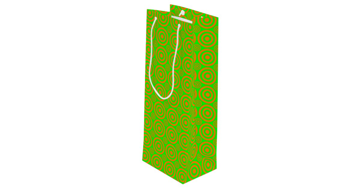 Target Bullseye-WINE GIFT BAG-Orange-Neon Wine Gift Bag Zazzle