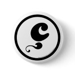 Target Hooks/black Cedilla Pinback Button