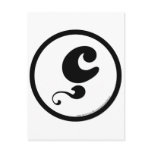 Target Hooks/black Cedilla Post Card