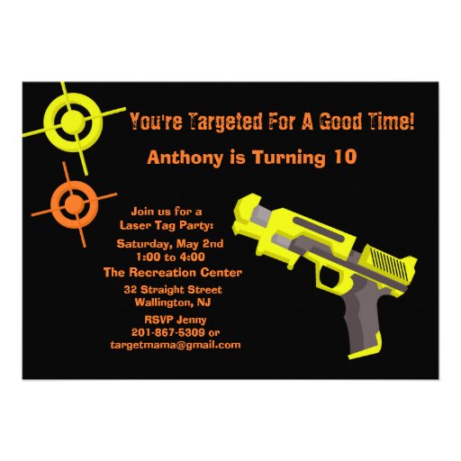 Target Laser Tag Birthday Party Invitation