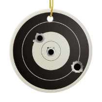 Target shooting christmas tree ornaments