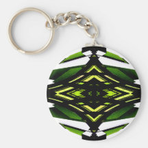 Target Style Neon Green Urban Futurism Design Key Chain