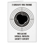 Target with large bullet holes - big bore cards