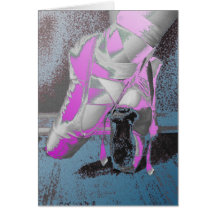 Tarjeta ausente de los zapatos de ballet de la dan