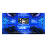 Tarjeta azul de la foto de la invitación de la fan tarjeta fotografica personalizada