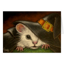 Tarjeta BLANCA de HALLOWEEN de la RATA