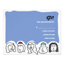 Tarjeta de contestación FELIZ de la invitación de 