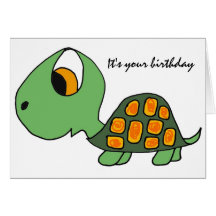 Tarjeta de cumpleaños divertida de la tortuga AB