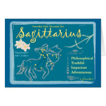 Tarjeta de felicitación de diciembre del sagitario