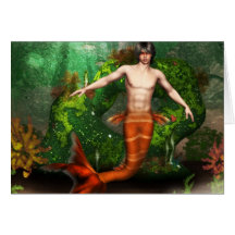 Tarjeta de felicitación de la natación del Merman