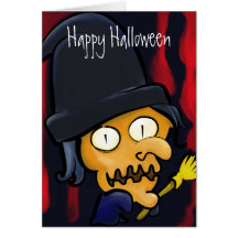 Tarjeta de la bruja de Halloween