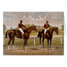 Tarjeta de la carrera de caballos del vintage del 