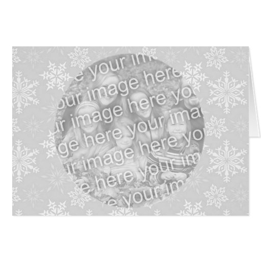Tarjeta de la foto - copos de nieve de plata decor