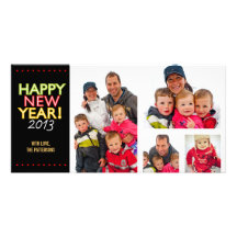 Tarjeta de la foto de la Feliz Año Nuevo de cuatro Tarjetas Fotograficas Personalizadas