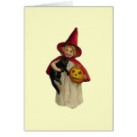 Tarjeta de la ilustración de Halloween del vintage