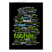 Tarjeta de la nube de la palabra del padre