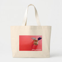 Tarjeta de las Felices Navidad Bolsas De Mano