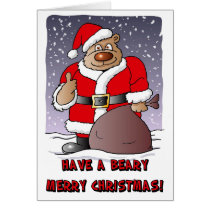 Tarjeta de las Felices Navidad de Beary tarjetas