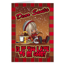Tarjeta de Navidad con el duende lindo travieso qu