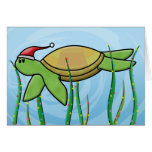 Tarjeta de Navidad de la tortuga de mar verde de K