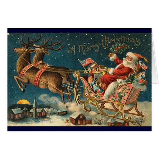Tarjeta de Navidad del Victorian - Santa