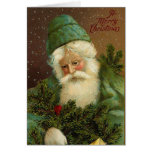 Tarjeta de Navidad del vintage de Santa del alemán