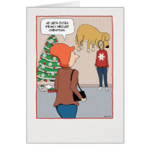 Tarjeta de Navidad divertida: Perro juguetón