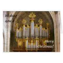 Tarjeta de Navidad francesa del órgano