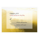 Tarjeta de oro elegante de RSVP del boda de playa Invitación