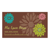 Tarjeta de visita del flower power de Brown tarjetas de negocio