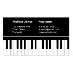 Tarjeta de visita del teclado de piano