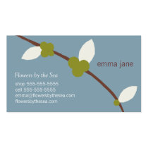 Tarjeta de visita floral de la rama azul tarjetas de negocio