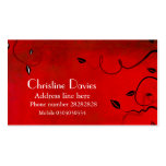 Tarjeta de visita floral roja
