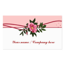 Tarjeta de visita floral subió del rosa salvaje