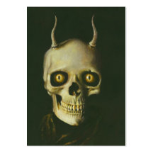 Tarjeta de visita gótica del cráneo ACEO del diabl