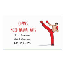Tarjeta de visita mezclada de los artes marciales